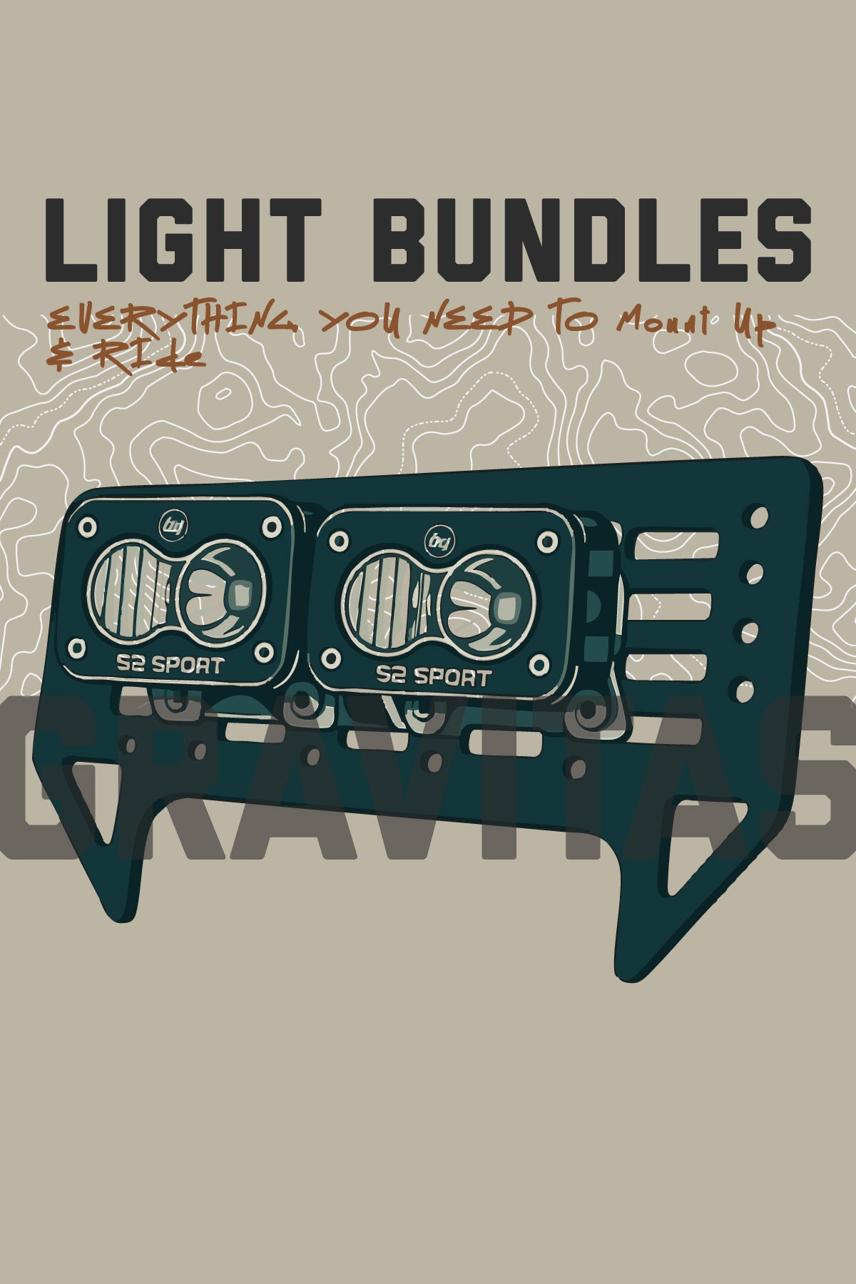 GRAVITAS, ALPINE, DIRTBIKE HEADLIGHT, BUNDLE, LIGHT KIT 
