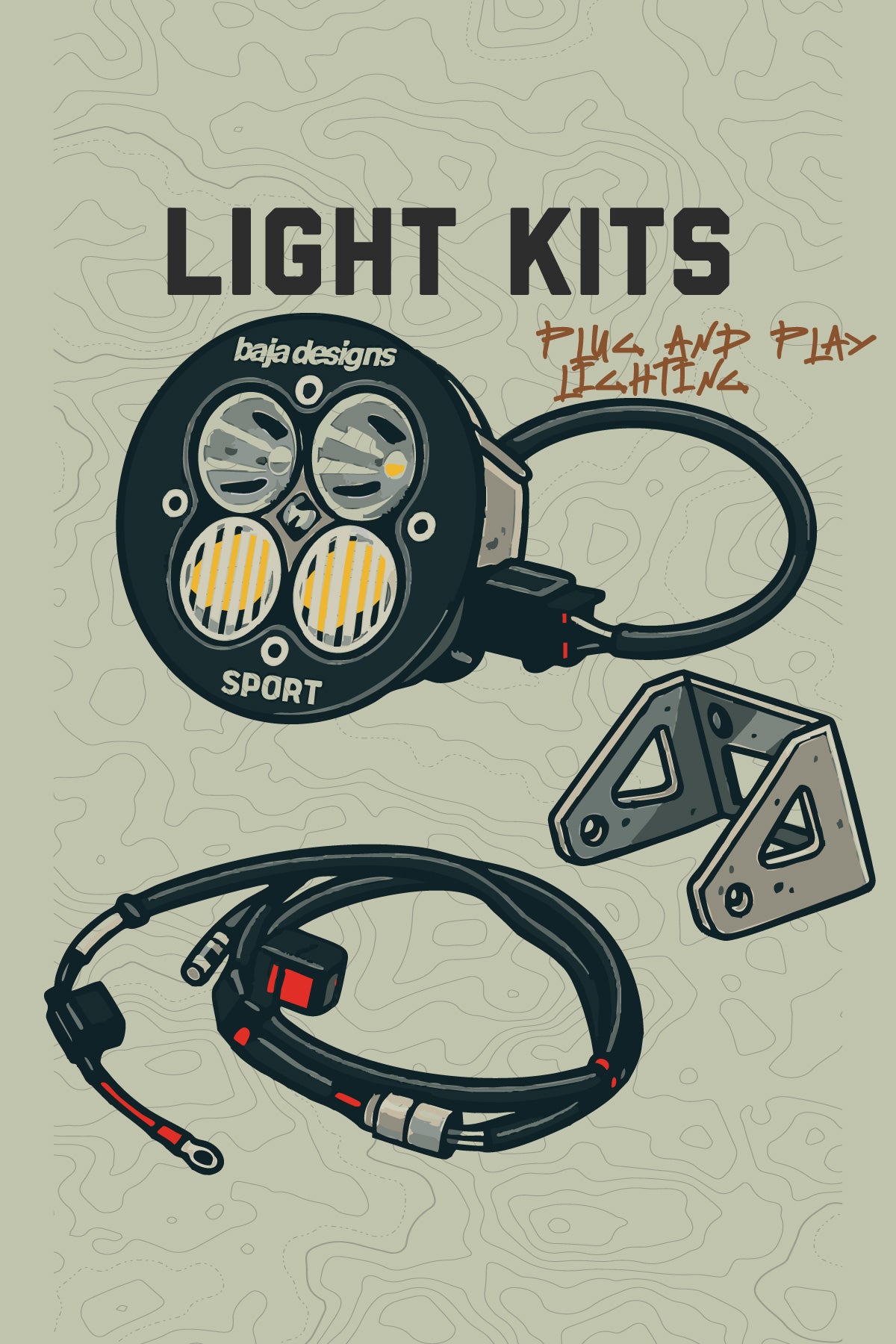 Gravitas, Complete Light Kits, For Moto Headlights
